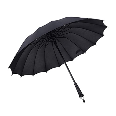 XYZK Sombrillas De Mango Largo Semiautomático De 16 Huesos, A Prueba De Lluvia Y Viento Al Aire Libre, Puede Bloquear Eficazmente Los Rayos Ultraviole