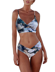 TOPLAZA Bikini Mujer Tie-Dry Top sin Aros con Relleno Braga Talle Alto en oferta