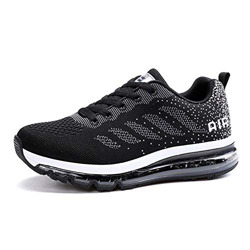 Zapatillas de Aire para Hombres y Mujeres Zapatos Ligeros para Caminar Gimnasio Correr Fitness Atlético Casual Blanco Negro 40 características