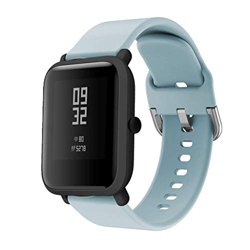 CNBOY Correas de Reloj de Repuesto de Silicona para Xiaomi Huami Amazfit Bip Youth Watch (Azul Claro, 20mm) en oferta