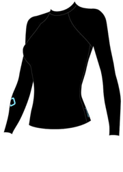 Speedo Mujeres Camiseta de Manga Larga para protección Solar de Boom Logo Placement, Negro/Light Adriatic, XL en oferta
