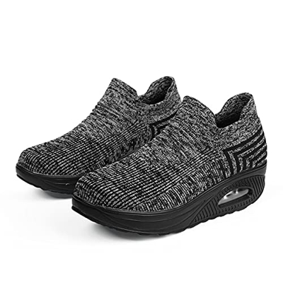 LQIAO Zapatillas Mujer Casual Deportivas Caminar para Mujer Deporte Zapatos de Correr Running Sneakers Ligeras Zapato Slip on Calzado de Blanda Transp