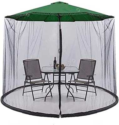 Cubierta de Sombrilla de Paraguas Jardín Parasol Neto Outdoor Garden Umbrella Mosq-Uito Polyester Netting Camping de jardín de Césped al Aire Libre (C