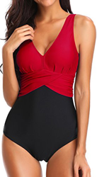 PANOZON Bikini Mujer Traje de Baño Una Pieza para Playas Piscina con Cuatro Colores Opcionales Tallas Grandes (Large, Rojo-1) características