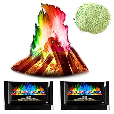 Urisgo Polvo de Hoguera de Colores CREA Llamas mágicas Que cambian de Color Vibrante Fiesta de Festival de fogata para Acampar al Aire Libre
