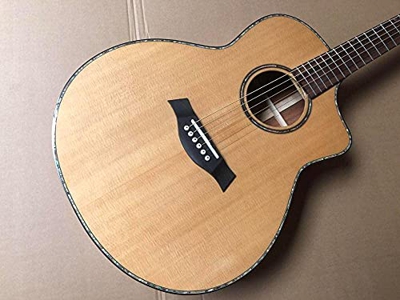 XLAHD Guitarra Guitarra acústica de Abeto Macizo Guitarra eléctrica acústica para Principiantes Cuerpo de Caoba Guitarra Hecha a Mano de 6 Cuerdas (Co