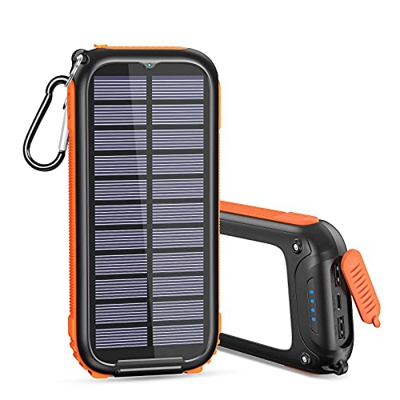 A ADDTOP Cargador Solar 26800mAh, Batería Externa con 3 Puertos Solar Power Bank con 32 Leds Luce Power Bank Portatil para Smartphones, Tablets y más