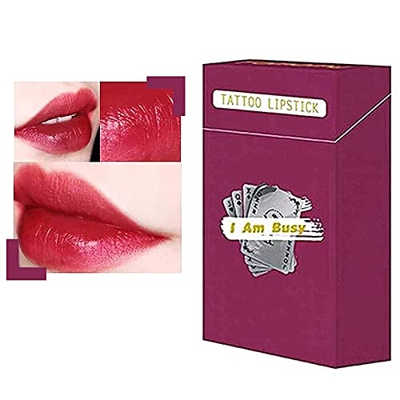 20 Pieces/Set Cigarette Lipstick Cotton Swab,Long Lasting Waterproof Disposable Portable Lipstick,Red Moisturizing Lip Balm Lip Stick ,Non-Stick Tatto