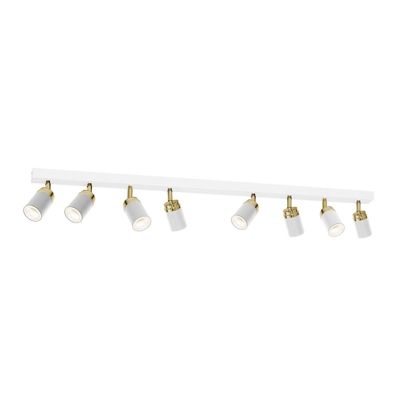Foco de techo Rondo blanco/oro 8 luces