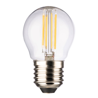 Bombilla a gota LED E27 4,5W 2700K filamento claro