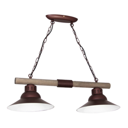 Lámpara colgante West, pantalla de cobre, 2 luces en oferta