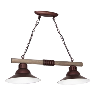Lámpara colgante West, pantalla de cobre, 2 luces