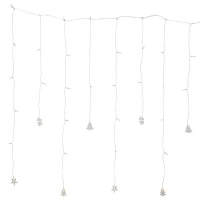Cortina de luces LED Decy con motivos navideños