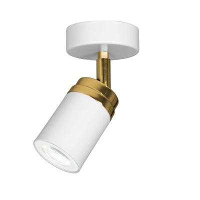 Foco de techo Rondo blanco/oro, 1 luz