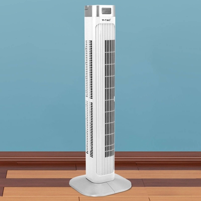 Ventilador de pie Tower con modo de sueño, blanco