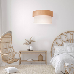 Lámpara colgante Etnic, doble, yute marrón/crudo características