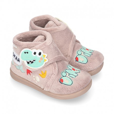 Botita Casa Niños Dinosaurios Sin Cordones. 19 Topo