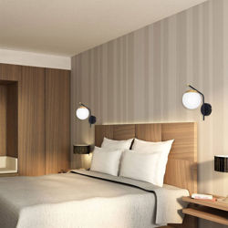 Aplique Carina, vidrio opalino, negro/oro precio