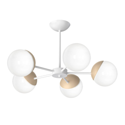 Plafón Sfera 5 luces distancia vidrio/madera en oferta