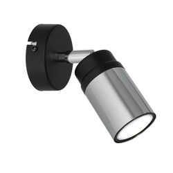 Foco de pared Net en negro y cromo en oferta