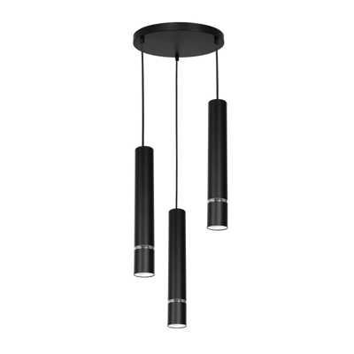 Lámpara colgante Rondo negro/cromo 3 luces redondo