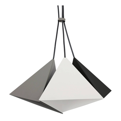 Lámpara colgante Tria, blanco, gris y negro