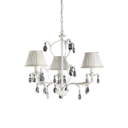 Lámpara de araña Karen, pantallas textiles 3 luces en oferta