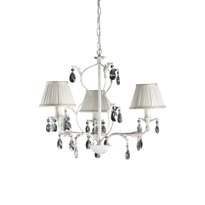 Lámpara de araña Karen, pantallas textiles 3 luces