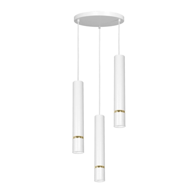 Lámpara colgante Rondo blanco/oro 3 luces redondo