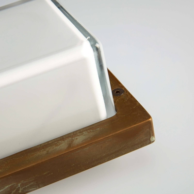 Aplique LED exterior Ice Cubic 3403, latón antiguo