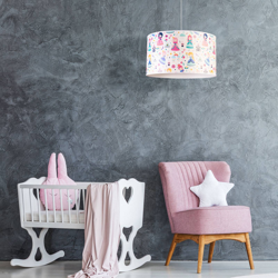 Lámpara colgante Print M, princesas de colores características