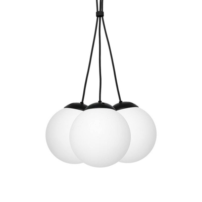Lámpara colgante Lima opal negro 3 luces atado