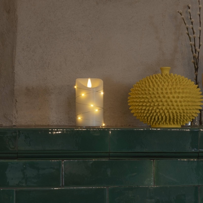 Vela cera LED blanco luz blanco cálido 17,8 cm