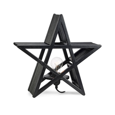 Estrella de mesa Bamboo de bambú, negro