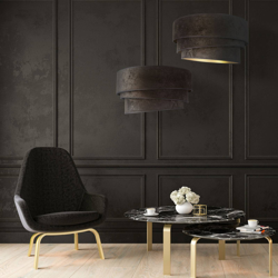 Lámpara colgante Devon, negro/oro características