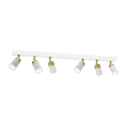 Foco de techo Rondo blanco/oro 6 luces características