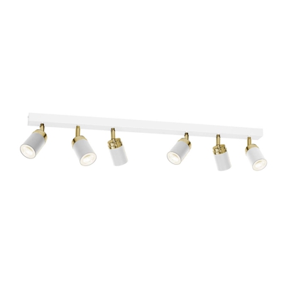 Foco de techo Rondo blanco/oro 6 luces