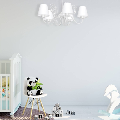 Lámpara de araña Sara con 5 pantallas, blanco