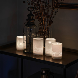 Vela de decoración LED Ava, set de 2, 12cm, bosque precio