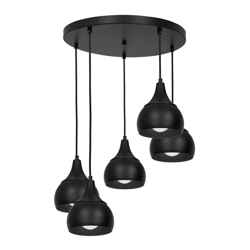 Lámpara colgante Seba de metal, redondo 5 luces en oferta