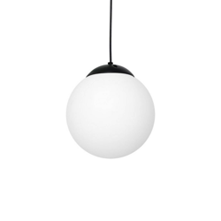 Lámpara colgante Lima, vidrio opal, negro, 1 luz características