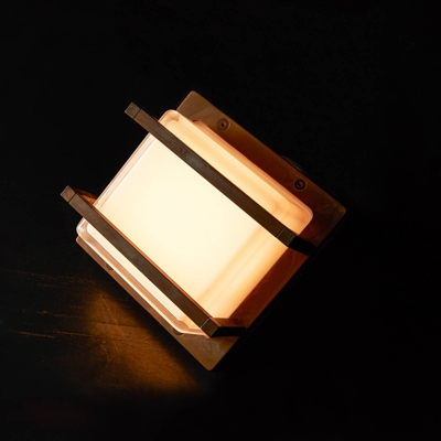 Aplique LED exterior Ice Cubic 3406, latón antiguo