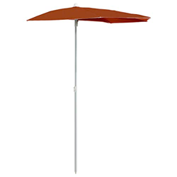 vidaXL Sombrilla de Jardín Semicircular con Palo Parasol Patio Terraza Protección contra Rayos Ultravioleta Playa Piscina Toldo 300x150 cm Terracota precio