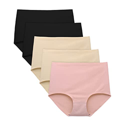 FallSweet No Show Calzoncillos de Cintura Alta Ropa Interior para Mujer Bragas sin Costuras, Paquete de 5 características