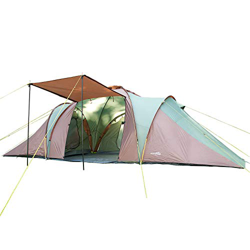 skandika Daytona XXL - 6 Personas - Tienda de campaña Familiar - cúpula - 3 x cabinas - mosquiteras (Verde/Azul) en oferta
