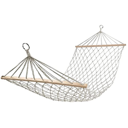 ZSP Hamaca Hamaca Blanca portátil con Barras de Divisor de Madera Nylon Cuerda de Malla Swing Siller Cama Balancearse características
