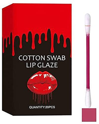 20 Pieces/Sets of Lipstick Cigarette Cotton Swab Lipstick, Women Long Lasting Lip Gloss Cotton Swab Matte Tattoo Lipstick, Long Lasting Waterproof Liq
