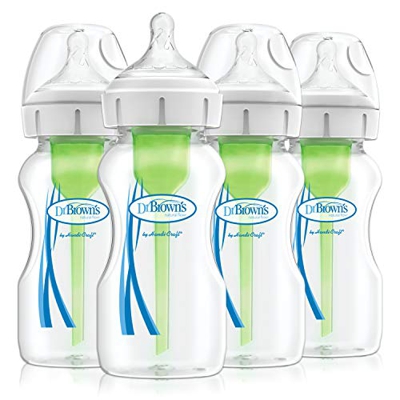 Dr Brown's Options+ Biberones anticólicos, paquete de 4, botellas de 270 ml