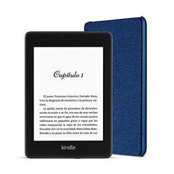Kindle Paperwhite, 8 GB, con publicidad + Funda Amazon de tela que protege del agua (Azul) en oferta