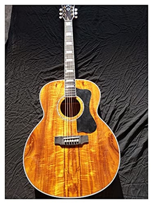 FKKLGNBDR Guitarra Professional Ebony Solid Acoustic Guitars F50 Presys Blend EQ Guild Acoustic Guitar Eléctrica Adecuado para Jugadores en Todas Las 